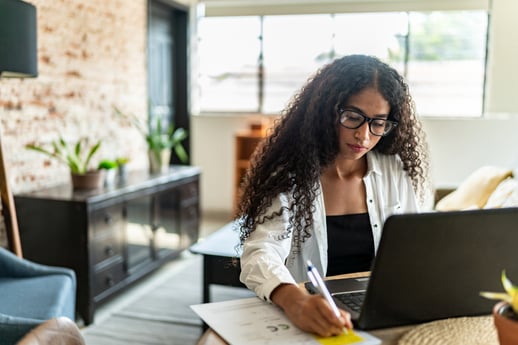 young employee working at computer